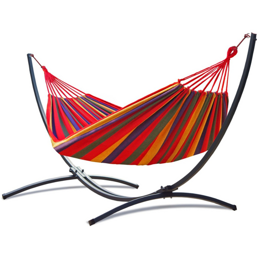 Hamac sur pied extérieur multicolore rayé