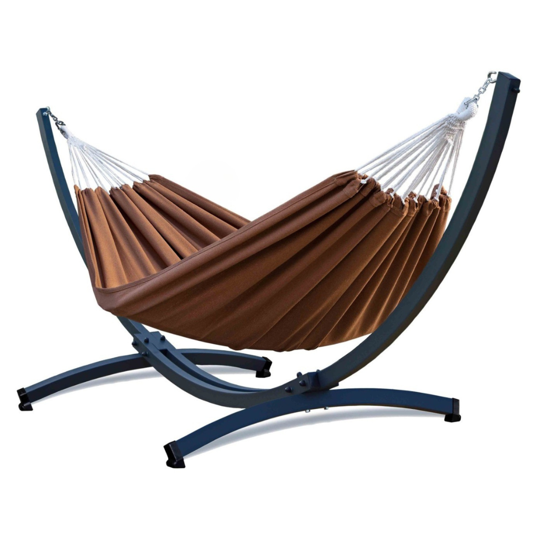 Hamac sur pied pour jardin marron